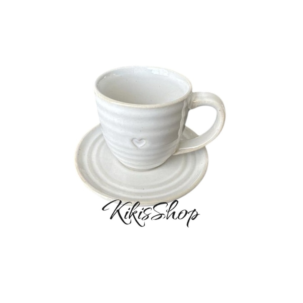 Hearth & Hand 4oz Valentine's Day Heart Imprint Espresso Cup and Saucer … - Picture 5 of 5